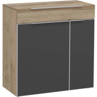 KOMMODE , 96/98/42,5 cm, 1 Schublade(n)  - Alteiche/Anthrazit, Design, Glas/Holz (96/98/42,5cm) - Voglauer