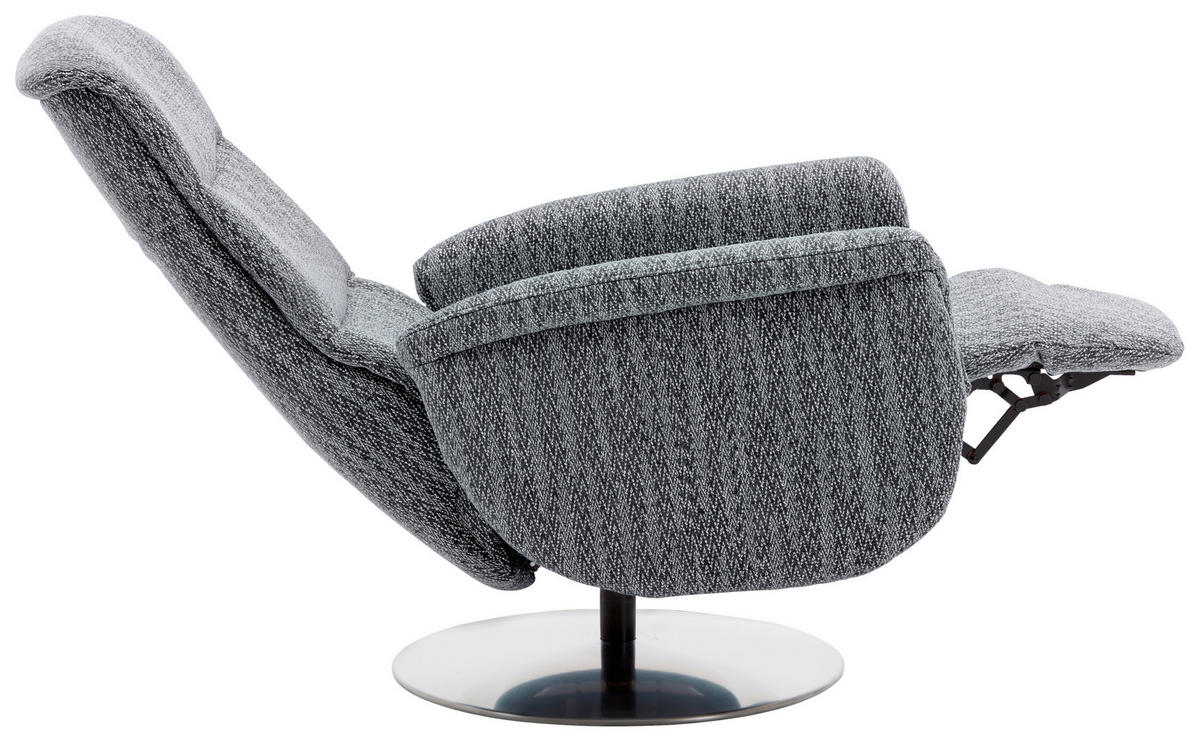 RELAXSESSEL in Textil Anthrazit  - Edelstahlfarben/Anthrazit, Design, Textil/Metall (71/112/83cm) - Dieter Knoll