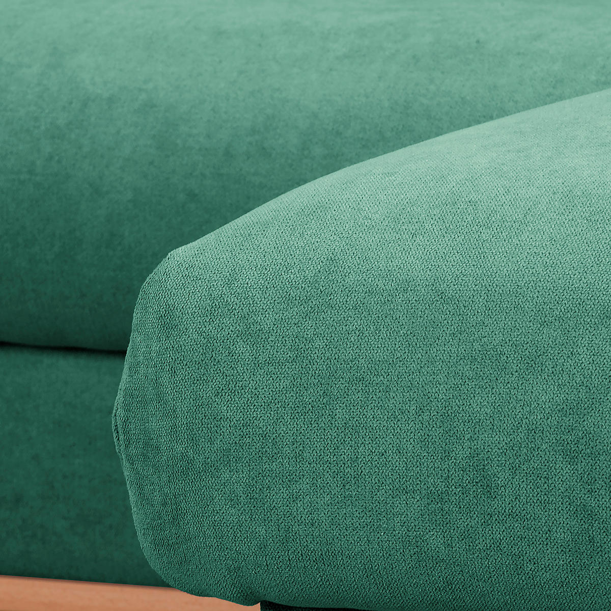 ECKSOFA in Mikrofaser Mintgrün  - Wengefarben/Mintgrün, Design, Holz/Textil (230/150cm) - Livetastic