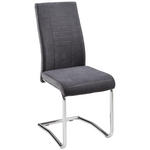 SCHWINGSTUHL  in Eisen Webstoff  - Chromfarben/Anthrazit, Design, Textil/Metall (43/98/60cm) - Carryhome