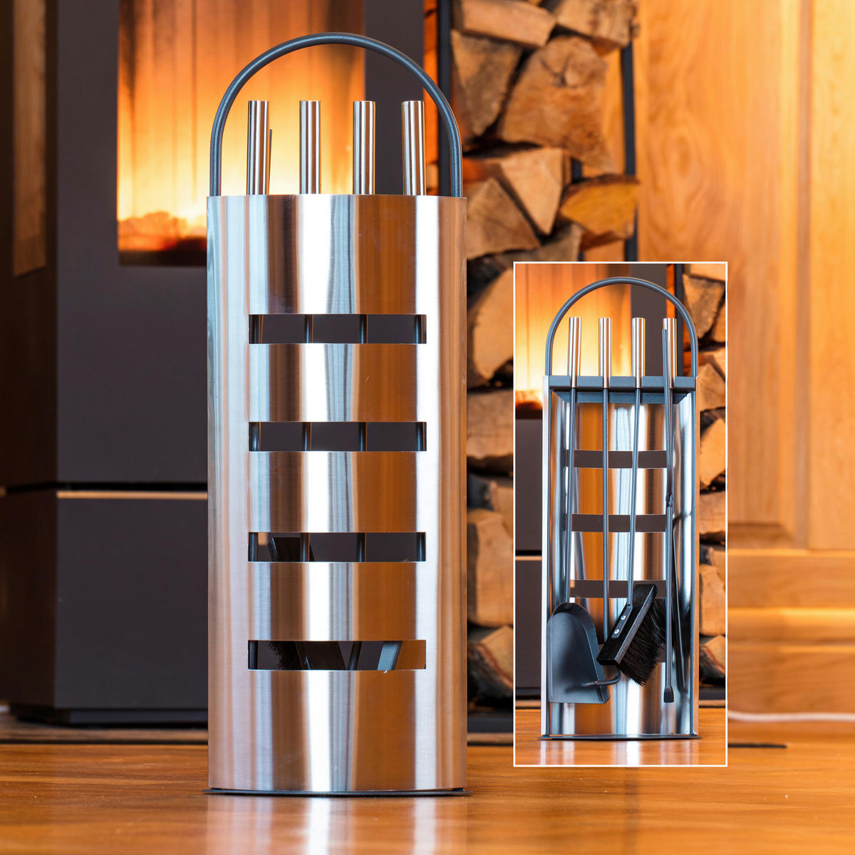 KAMINBESTECK 23/66/14,5 cm  Metall  - Edelstahlfarben, Design, Metall (23/66/14,5cm)