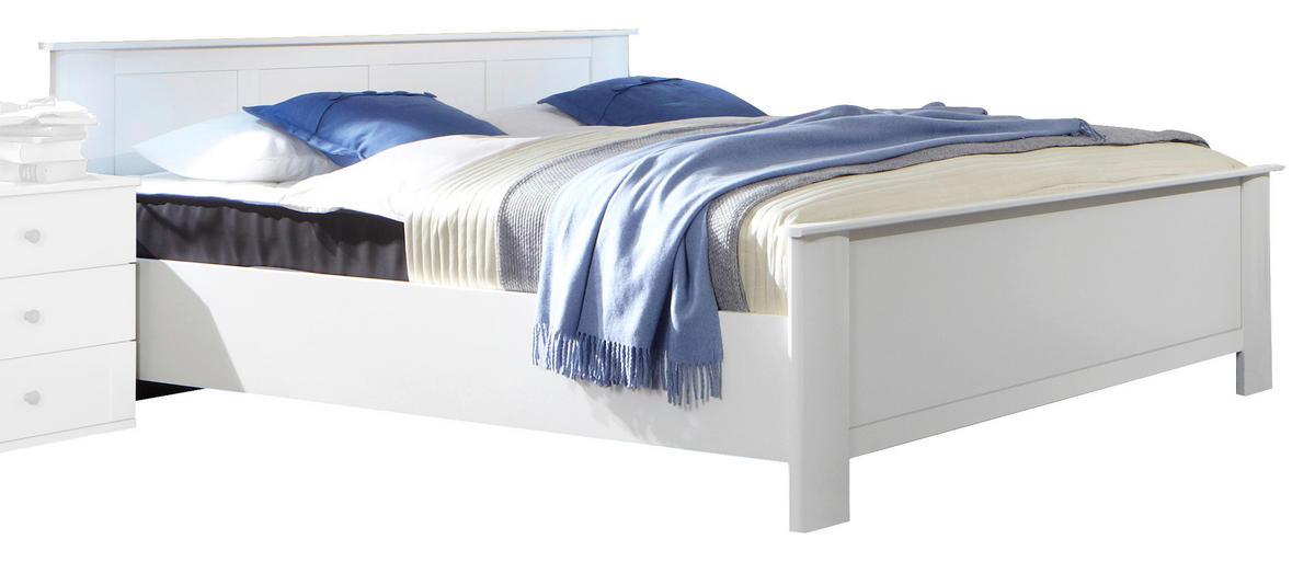 BETT 180/200 cm  in Weiß  - Weiß, KONVENTIONELL, Holzwerkstoff (180/200cm) - Carryhome