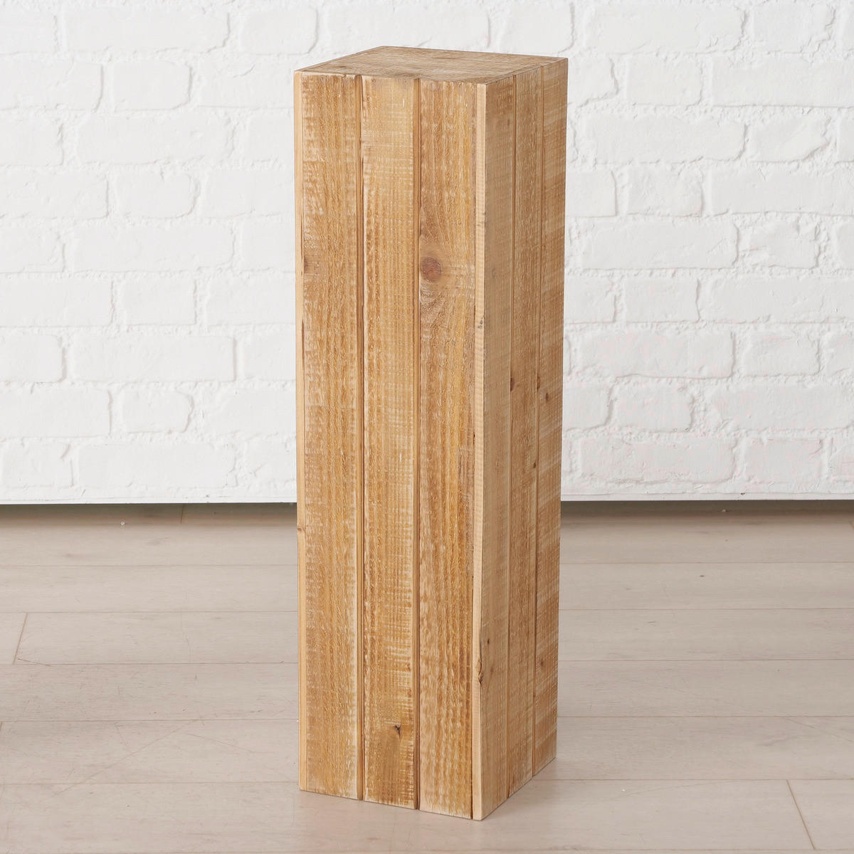 DEKOSÄULE Holz Spießtanne  - Naturfarben, Basics, Holz (27/27/100cm) - Boltze Home