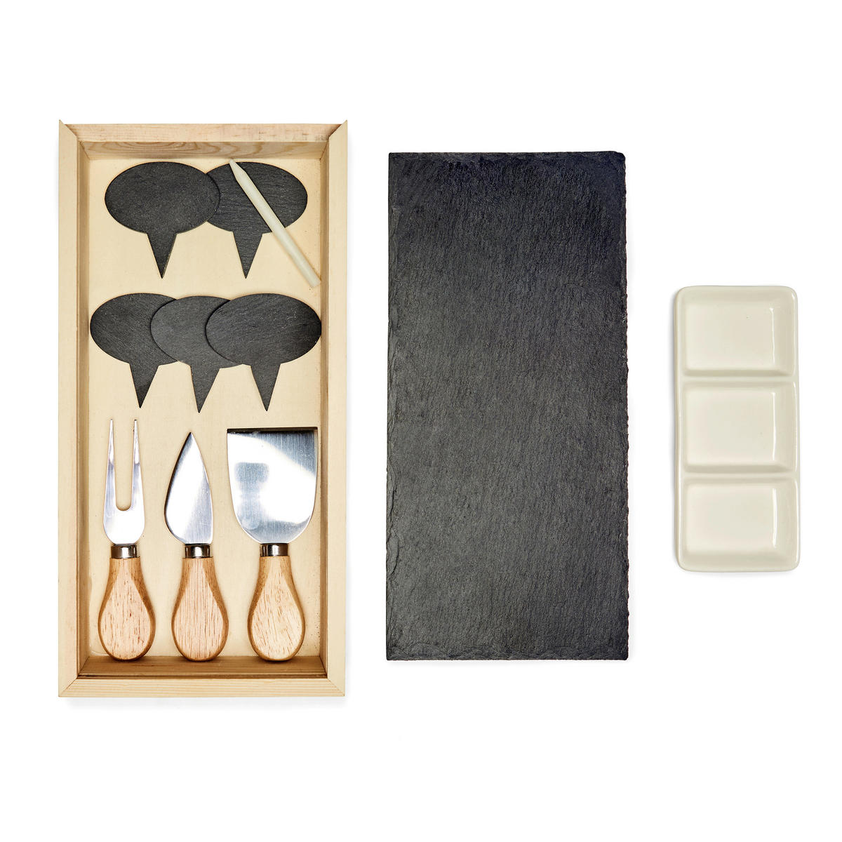 SET NOŽEVA ZA SIR       - Osnovno, kamen/drvo (14/3,8/27cm) - Kikkerland