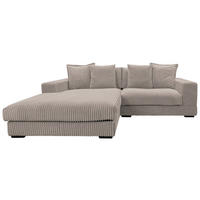ECKSOFA in Cord Taupe  195/285 cm  - Taupe/Schwarz, Design, Kunststoff/Textil (195/285cm) - MID.YOU