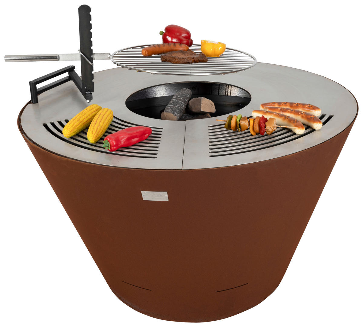 FEUERSCHALE  - Edelstahlfarben/Braun, Design, Metall (100/100/60cm) - Nouvel