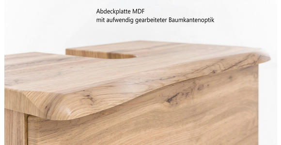 WASCHBECKENUNTERSCHRANK 61/55/40 cm  - Eiche Wotan/Silberfarben, Natur, Holzwerkstoff/Kunststoff (61/55/40cm) - Xora