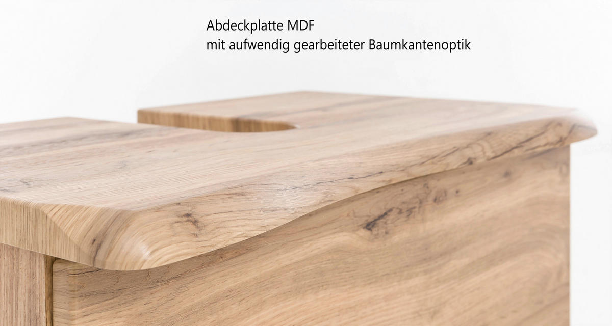 WASCHBECKENUNTERSCHRANK 61/55/40 cm  - Eiche Wotan/Silberfarben, Natur, Holzwerkstoff/Kunststoff (61/55/40cm) - Xora