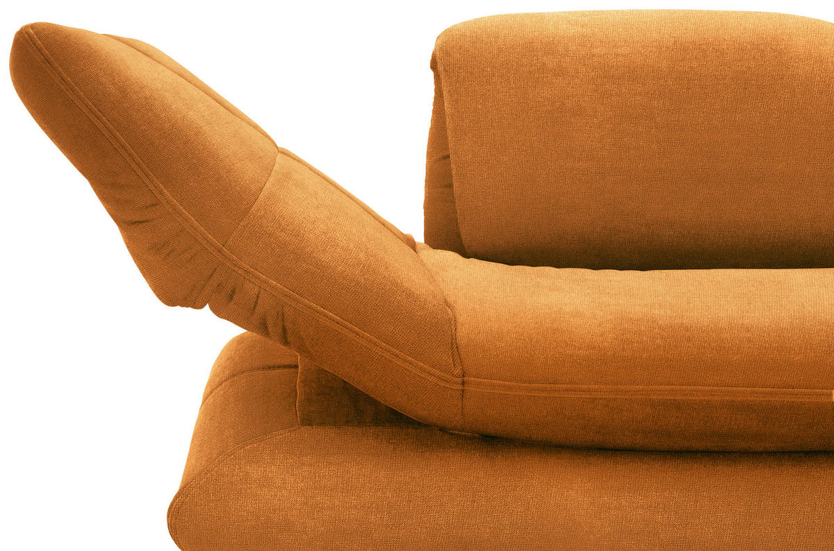 SESSEL mit Funktion in Webstoff Orange  - Schwarz/Orange, Design, Textil/Metall (139 (197)/83 (110)/98cm) - LOOKS by W.Joop