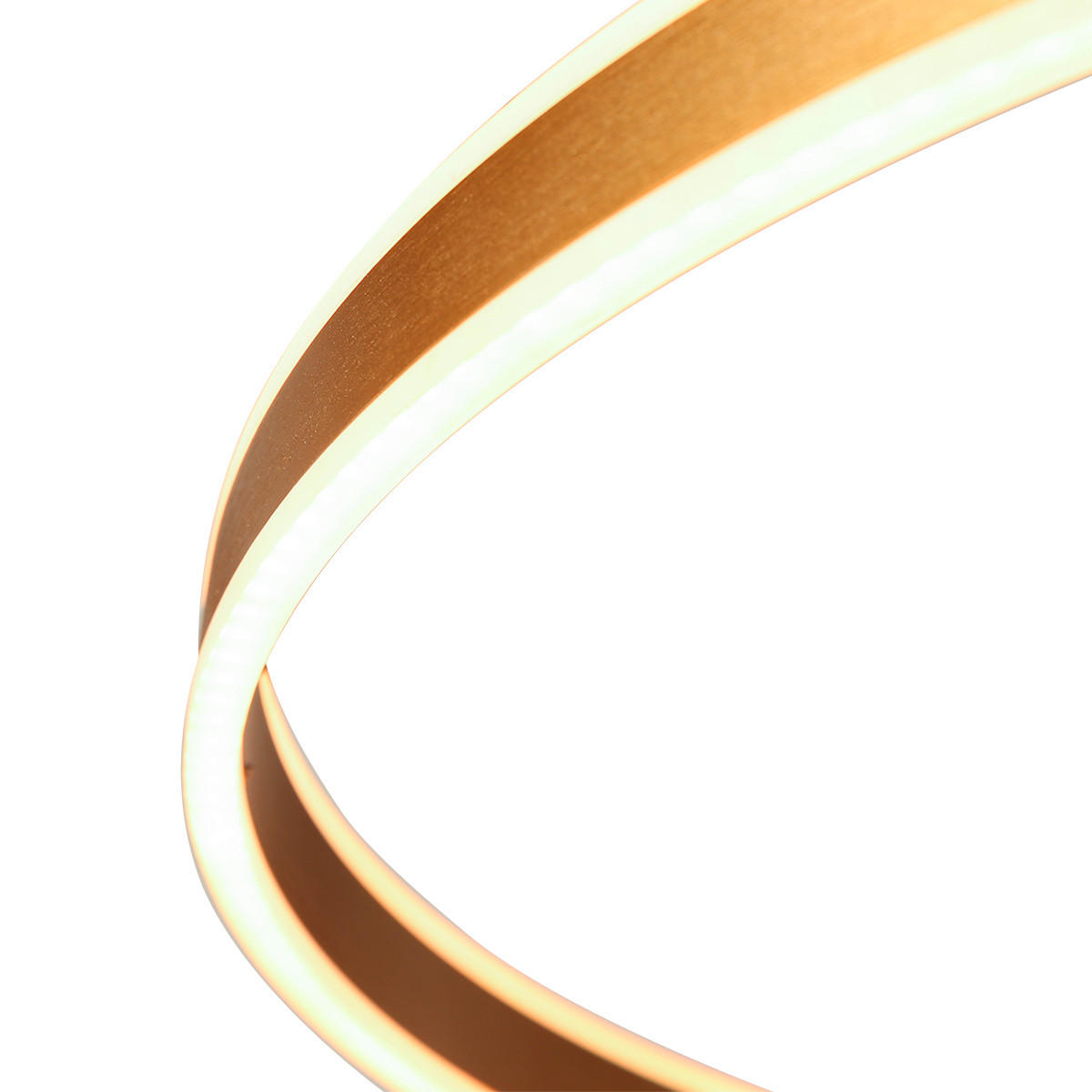 LED-PENDELLEUCHTE Ringlux 80/50-190 cm   - Goldfarben/Weiß, Design, Kunststoff/Metall (80/50-190cm)