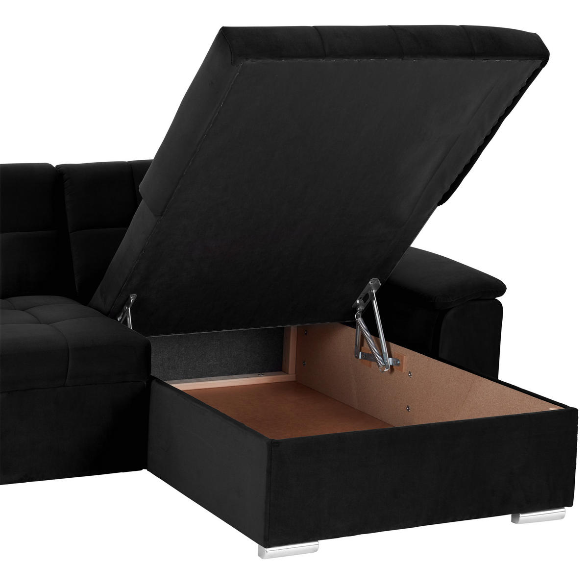 ECKSOFA Schwarz Zierkissen  - Schwarz, Trend, Textil (257/167cm) - Livetastic