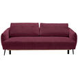SCHLAFSOFA in Chenille Bordeaux  - Bordeaux/Schwarz, KONVENTIONELL, Textil/Metall (228/75/98cm) - Carryhome