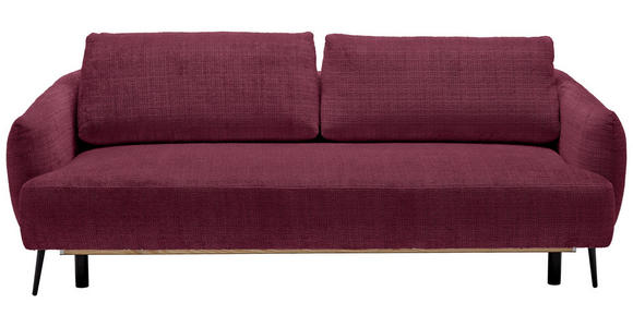 SCHLAFSOFA in Chenille Bordeaux  - Bordeaux/Schwarz, KONVENTIONELL, Textil/Metall (228/75/98cm) - Carryhome