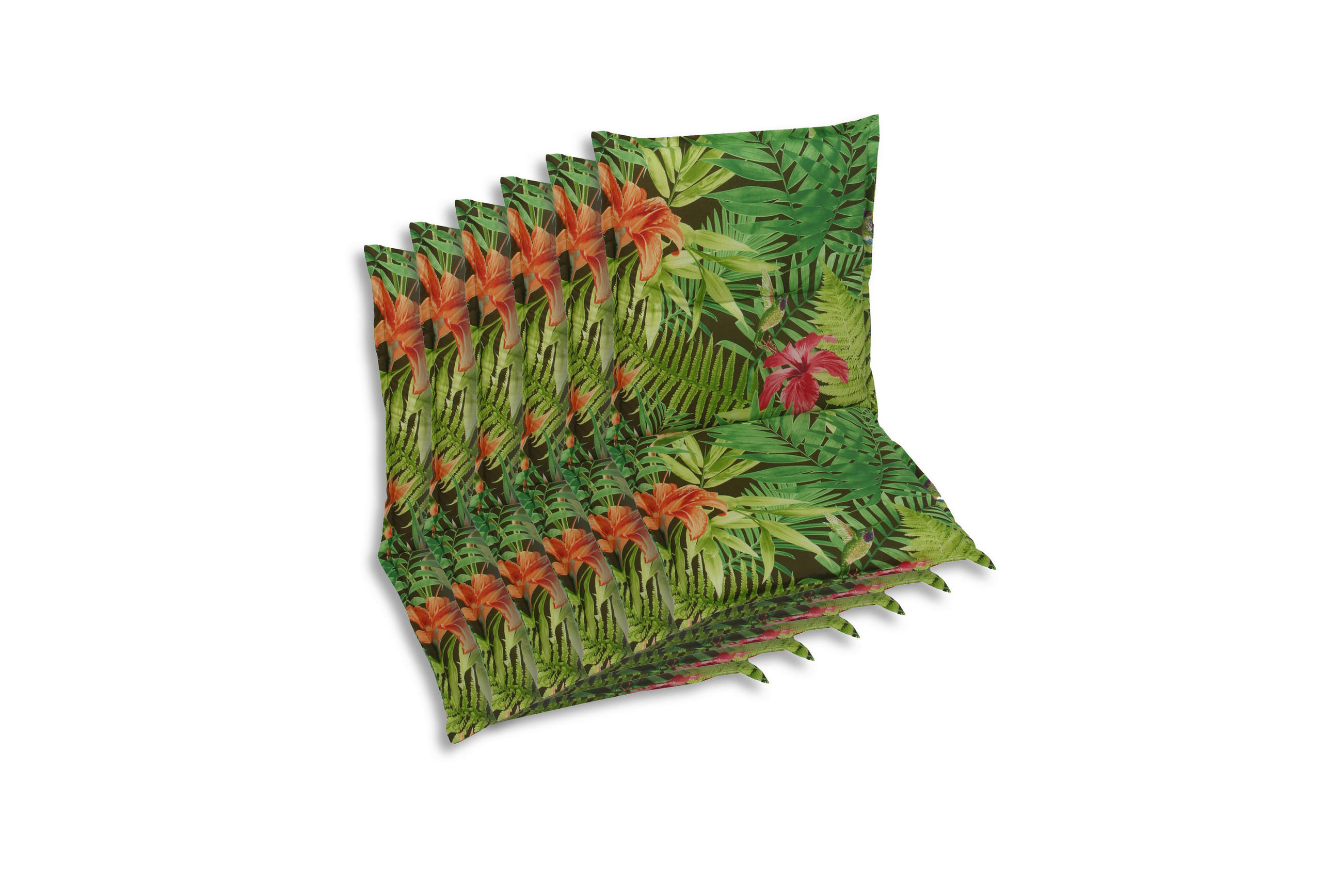 SESSELAUFLAGENSET Blätter  - Dunkelgrün/Hellgrün, Basics, Textil (50/7/100cm)