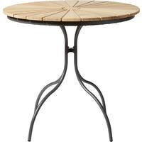 GARTENTISCH Holz rund  - Anthrazit/Teakfarben, KONVENTIONELL, Holz/Metall (80cm) - Gardenson