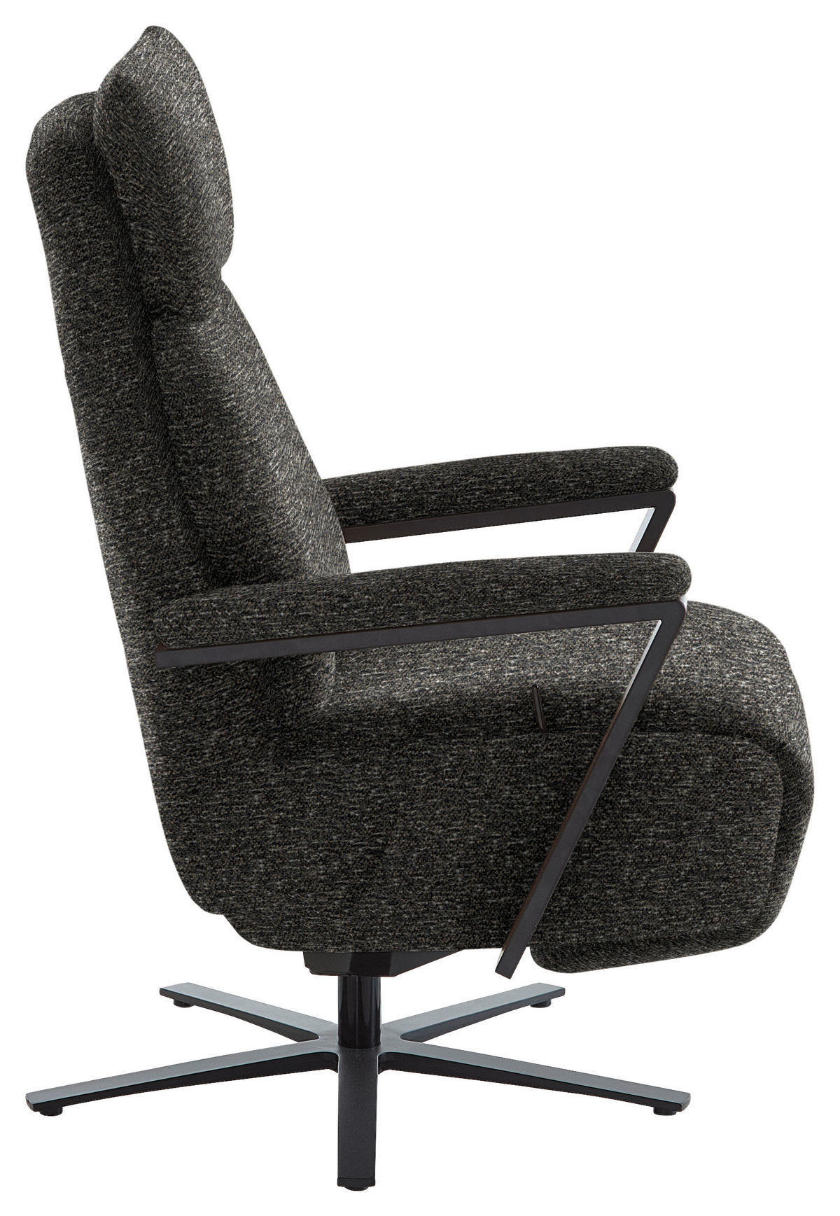 RELAXSESSEL in Textil Schwarzbraun  - Schwarzbraun/Schwarz, Design, Textil/Metall (68/117/85cm) - Cantus