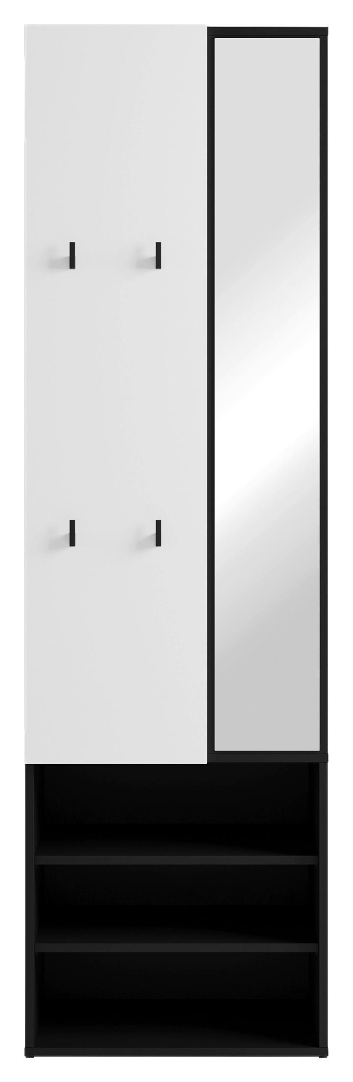 GARDEROBE  in 55/187,5/40,5 cm  - Schwarz/Weiß, Design, Holzwerkstoff (55/187,5/40,5cm) - MID.YOU