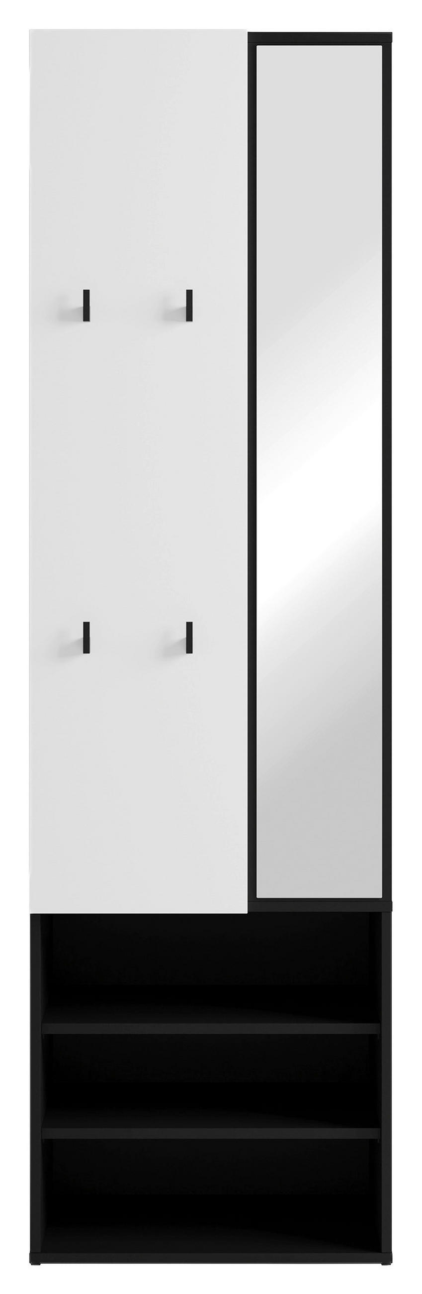 GARDEROBE  in 55/187,5/40,5 cm  - Schwarz/Weiß, Design, Holzwerkstoff (55/187,5/40,5cm) - MID.YOU