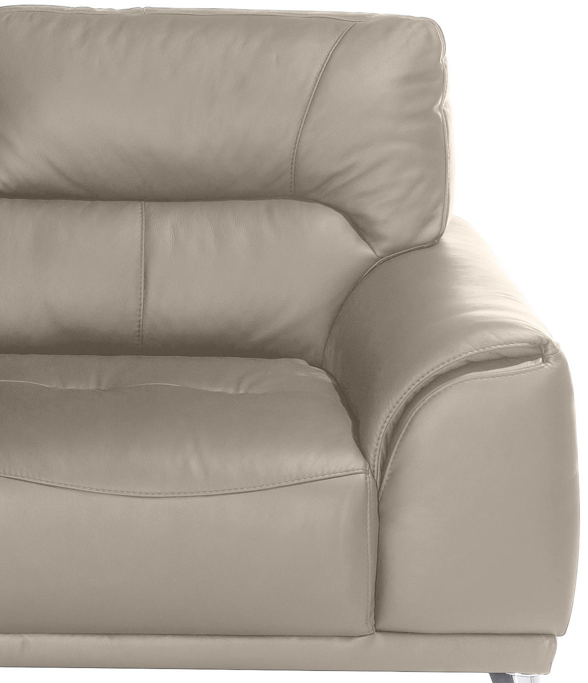 2-SITZER-SOFA in Lederlook Sandfarben  - Sandfarben/Chromfarben, Modern, Textil/Metall (166/92/96cm) - MID.YOU