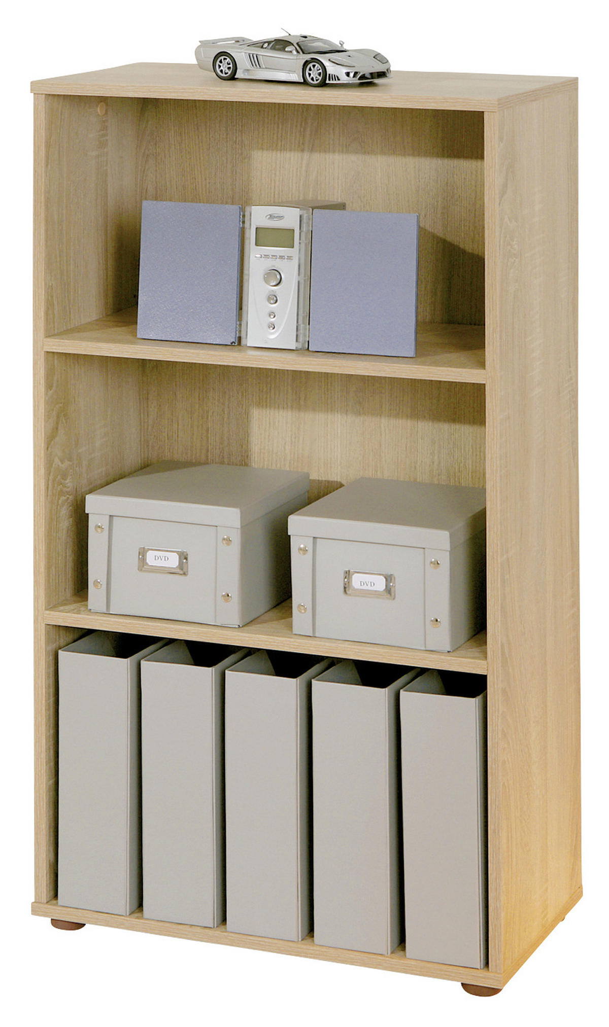 HYLLA i 60/110/30 cm Sonoma ek  - Sonoma ek/svart, Basics, trämaterial/plast (60/110/30cm) - MID.YOU