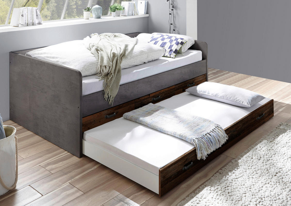 PAT EXTENSIBIL 120/200 cm  in maro, gri  - maro/negru, Trend, plastic/material pe bază de lemn (120/200cm) - Ti'me