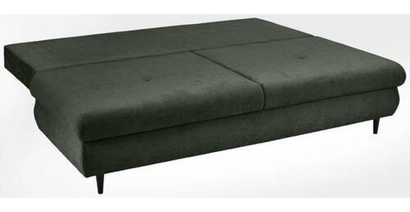 SCHLAFSOFA mit Liegefunktion, Rücken echt Chenille Dunkelgrün - Dunkelgrün/Schwarz, KONVENTIONELL, Holz/Textil (212/97/105cm) - Carryhome