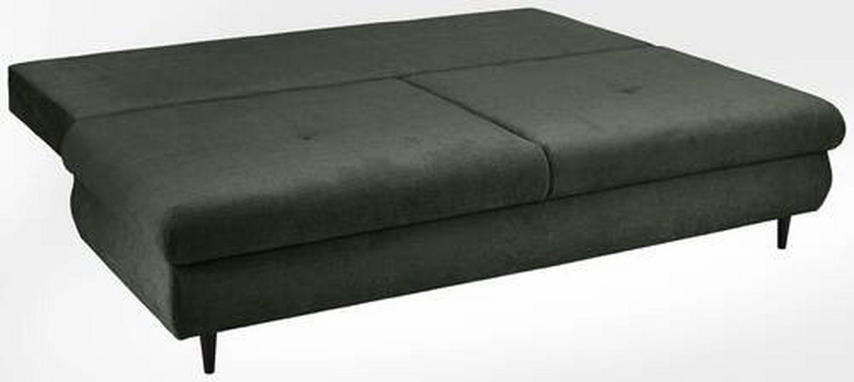 SCHLAFSOFA in Chenille Dunkelgrün  - Dunkelgrün/Schwarz, Konventionell, Holz/Textil (212/97/105cm) - MID.YOU