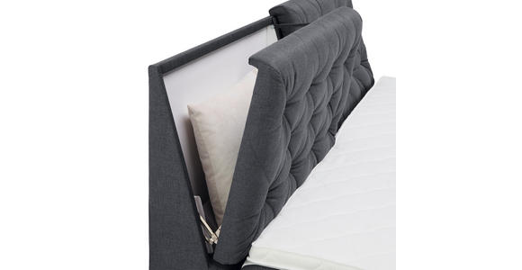 BOXSPRINGBETT 180/200 cm in Dunkelgrau - Dunkelgrau/Schwarz, KONVENTIONELL, Kunststoff/Textil (180/200cm) - Carryhome