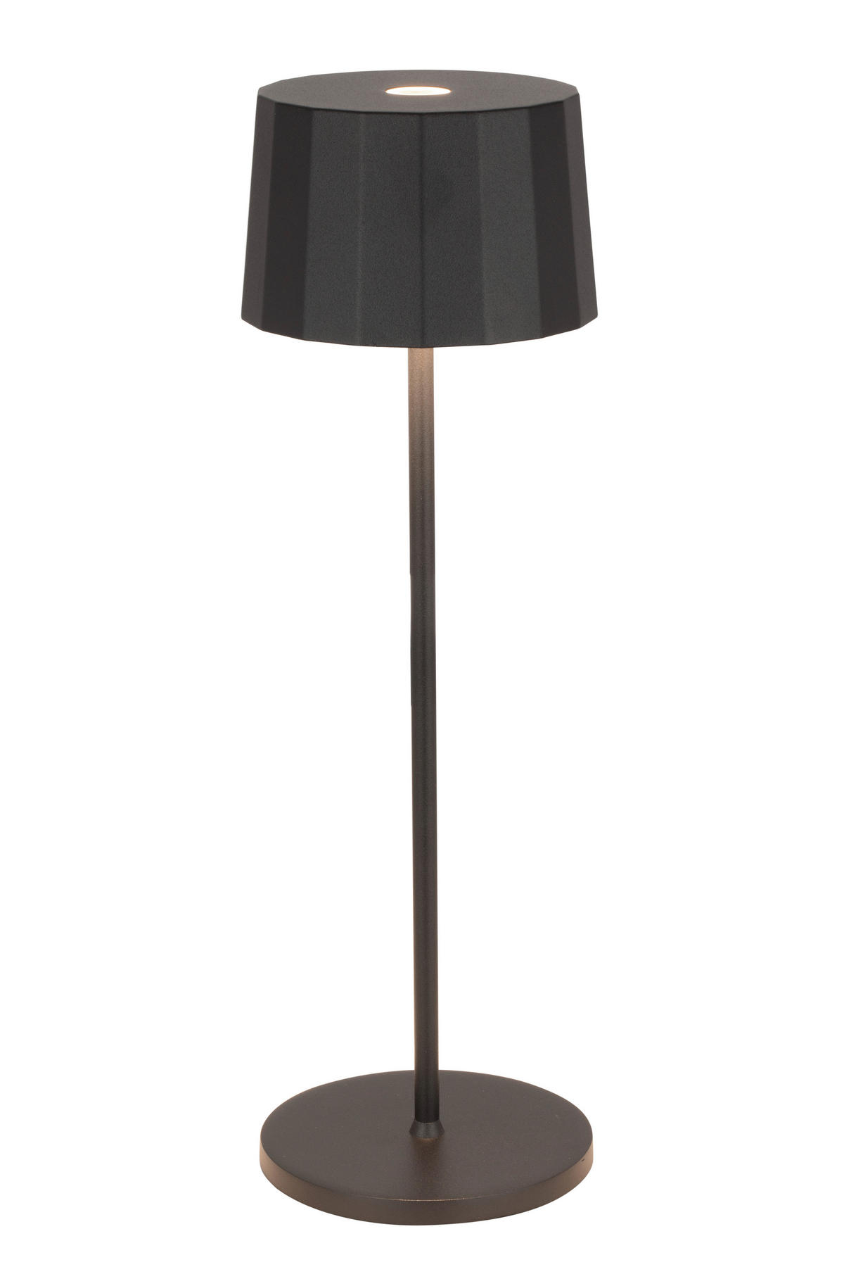 AKKU-TISCHLEUCHTE Pleat 11/35 cm   - Schwarz, Design, Kunststoff/Metall (11/35cm) - Dieter Knoll