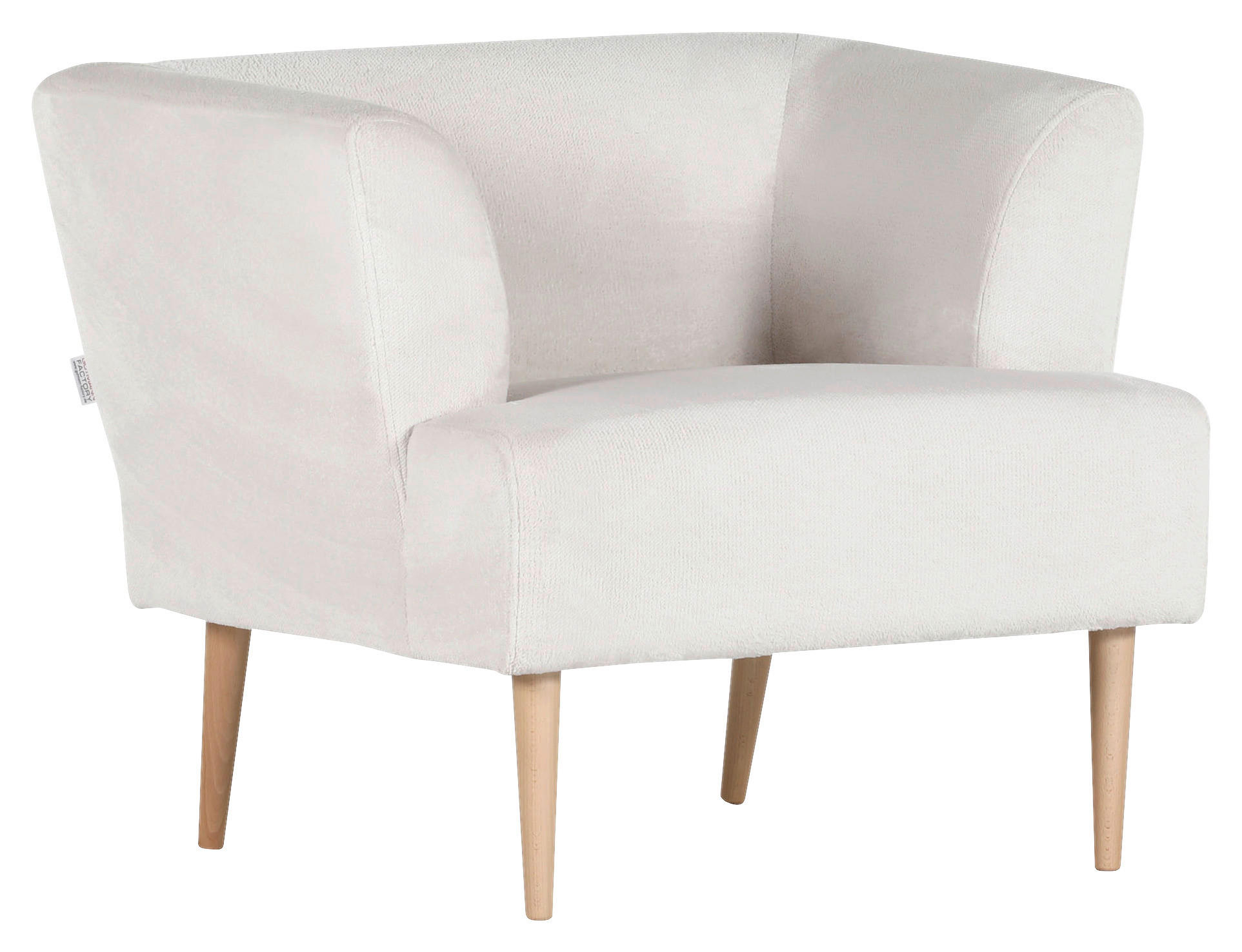 SESSEL Plüsch Weiß    - Buchefarben/Weiß, Design, Holz/Textil (85/71/80cm) - Hom`in