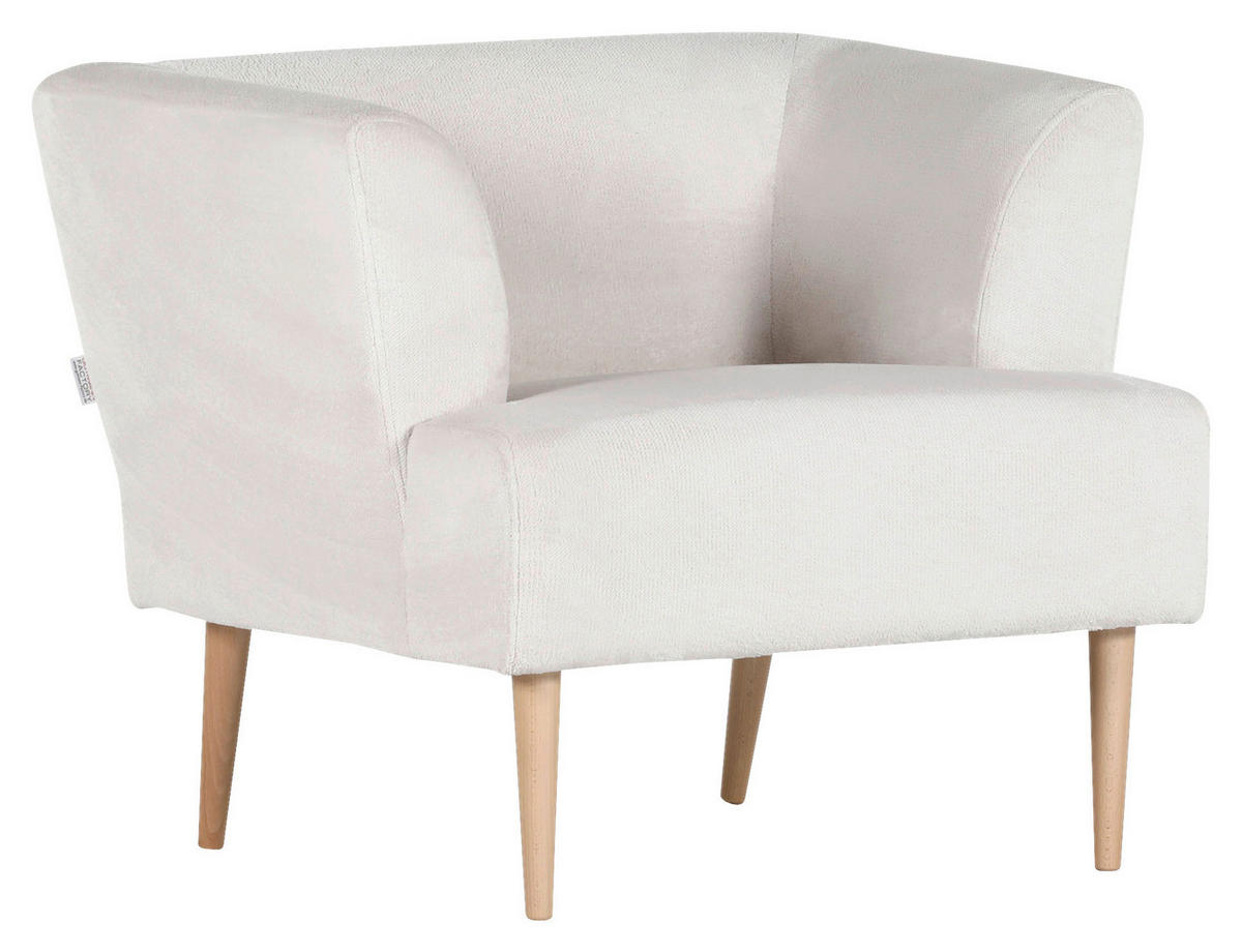 FÅTÖLJ i textil vit  - vit/bokfärgad, Design, trä/textil (85/71/80cm) - MID.YOU