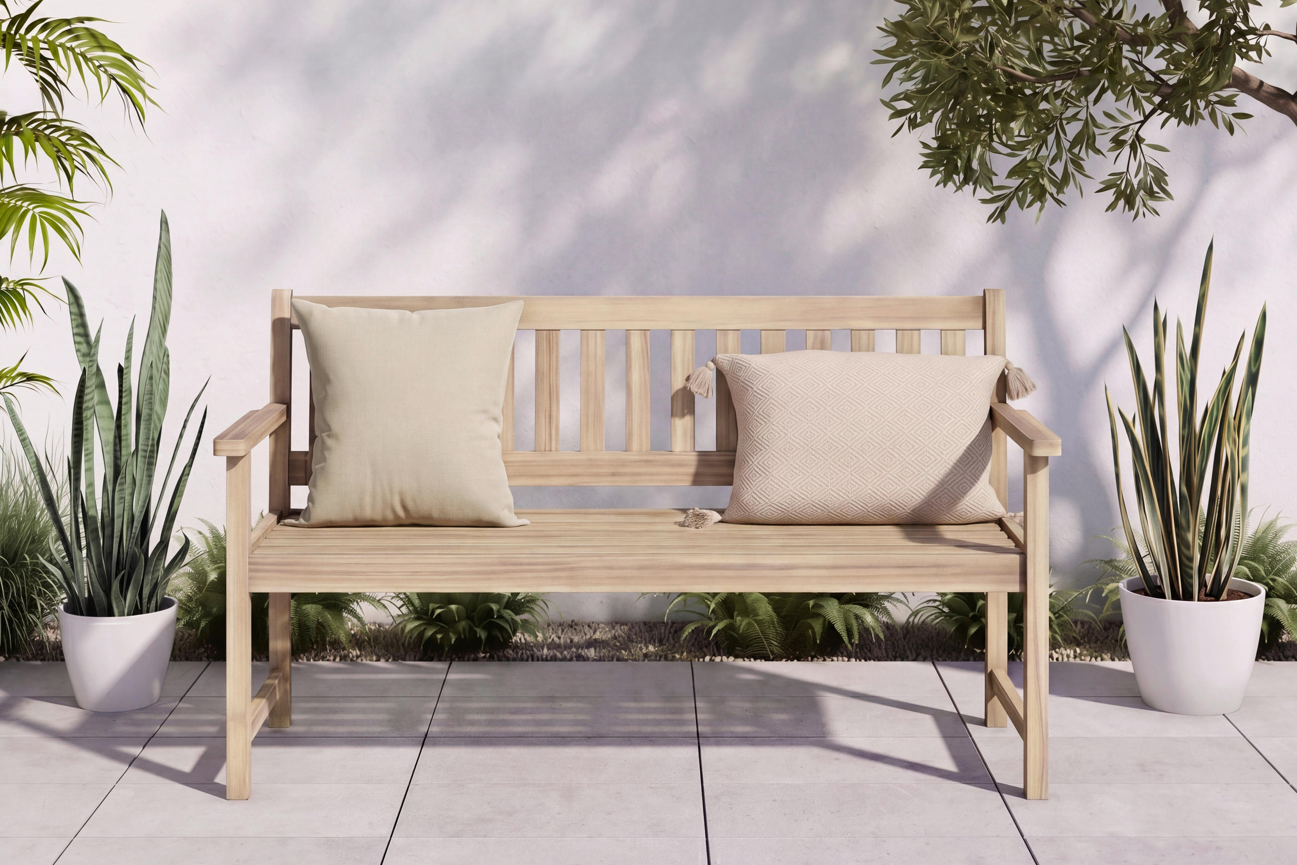 GARTENBANK 120/89/55 cm  in Akaziefarben  - Akaziefarben, ROMANTIK / LANDHAUS, Holz (120/89/55cm) - Ambia Garden