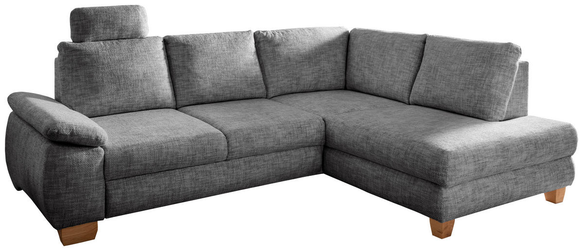 ECKSCHLAFSOFA in Struktur Silberfarben  - Wildeiche/Silberfarben, Modern, Holz/Textil (265/206cm) - Livetastic