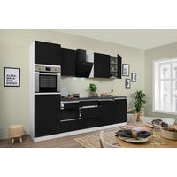 KÜCHENBLOCK 280 cm   in Weiß  - Schwarz/Braun, MODERN, Holzwerkstoff (280cm) - Respekta