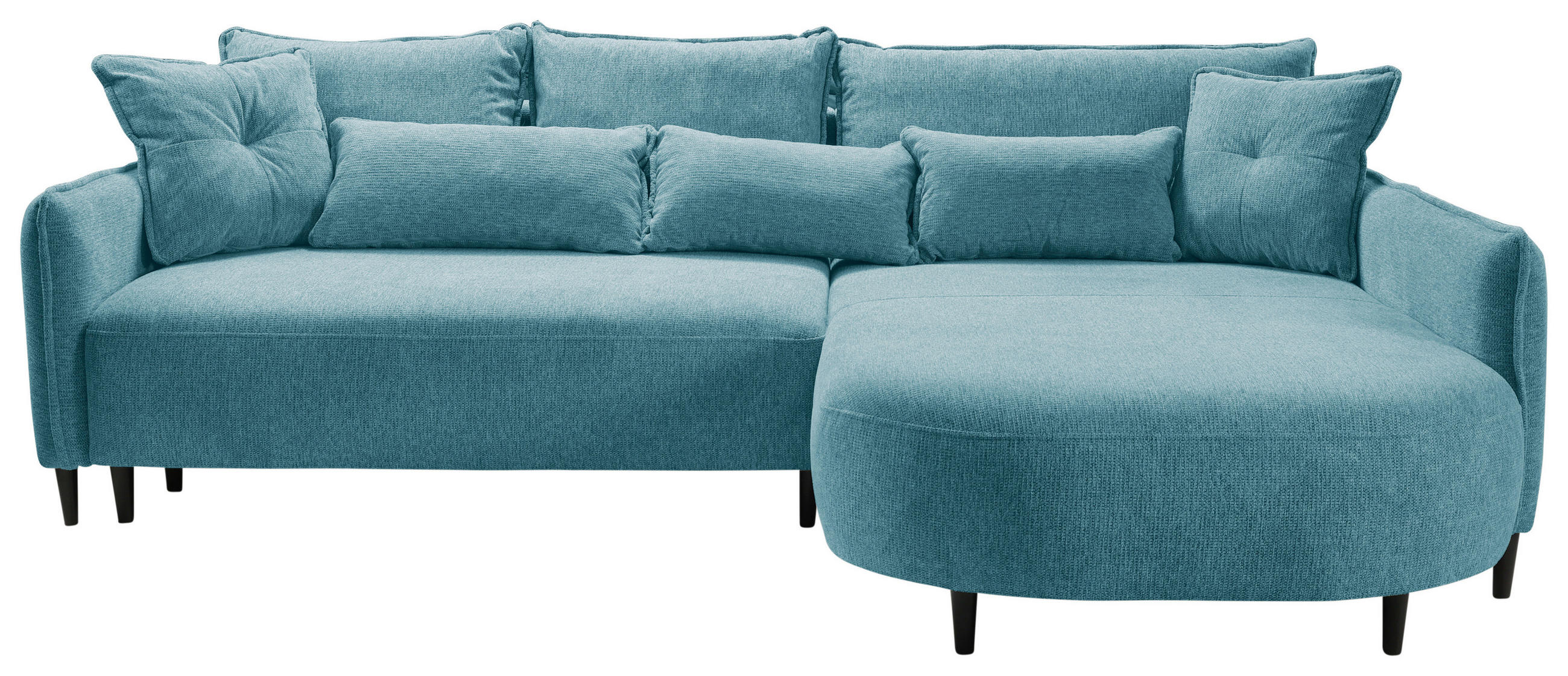 ECKSOFA in Chenille Blau  285/200 cm  - Blau/Schwarz, MODERN, Textil/Metall (285/200cm) - Carryhome