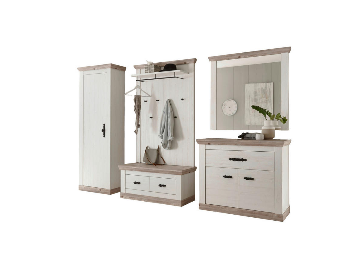 GARDEROBE 5-teilig  in 307/201/45 cm  - Hellbraun/Pinienfarben, Design, Holzwerkstoff (307/201/45cm) - MID.YOU