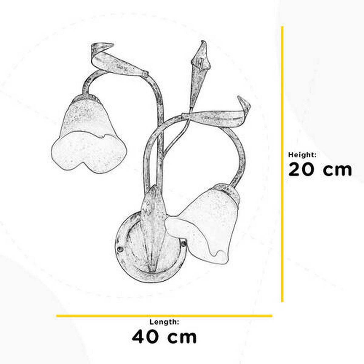 NÁSTĚNNÉ SVÍTIDLO, 40/20/58 cm - bílá/světle hnědá, Konvenční, kov/sklo (40/20/58cm)
