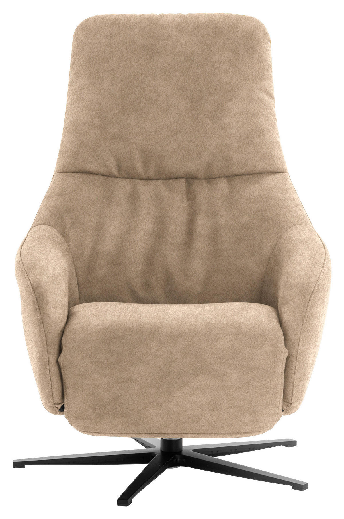 RELAXSESSEL in Textil Sandfarben  - Sandfarben/Schwarz, Design, Textil/Metall (77/108/95cm) - Chilliano