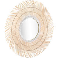 WANDSPIEGEL Rattan Naturfarben  - Naturfarben, Trend, Glas/Holz (80/80/2cm)