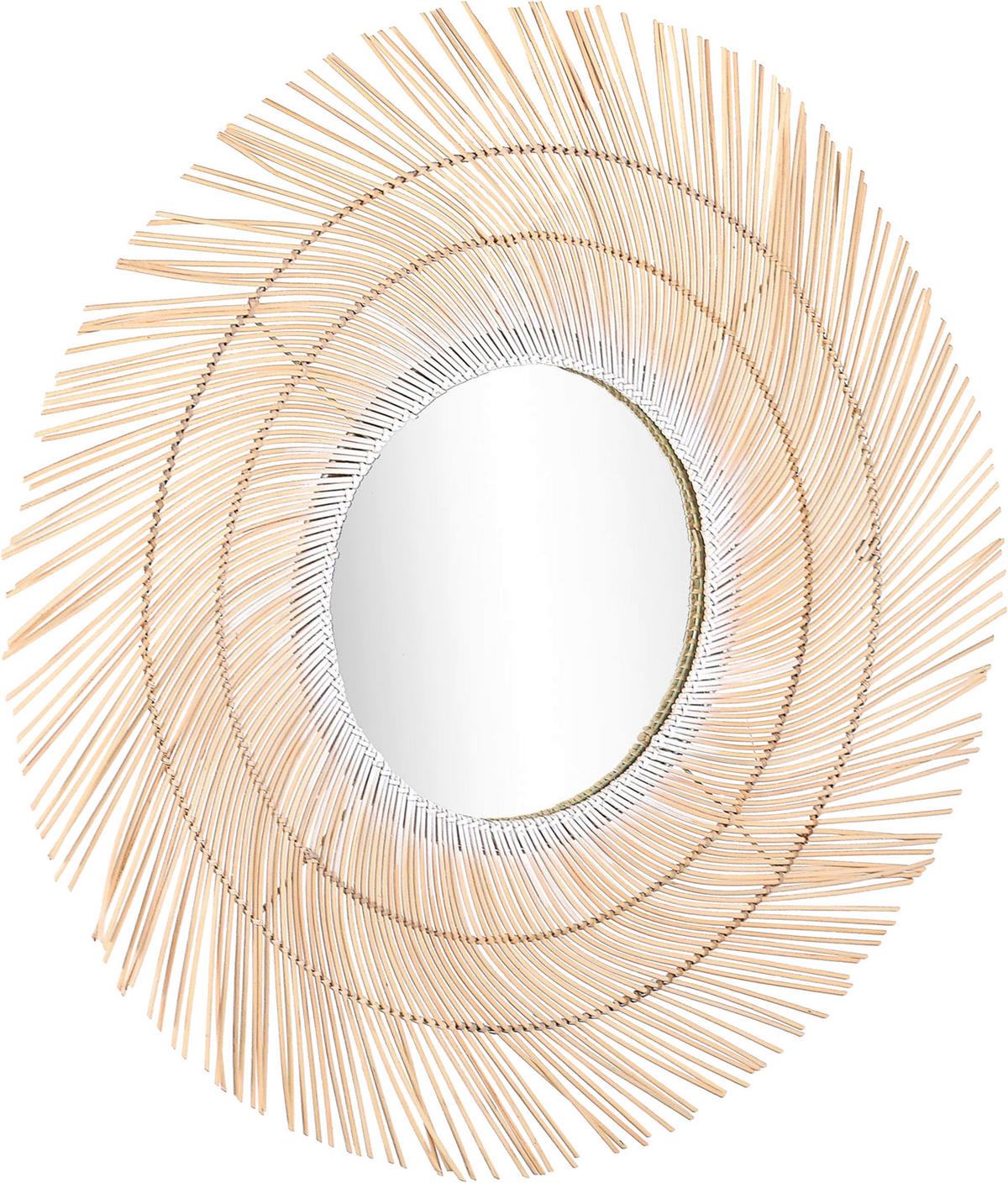 WANDSPIEGEL Rattan Naturfarben  - Naturfarben, Trend, Glas/Holz (80/80/2cm)
