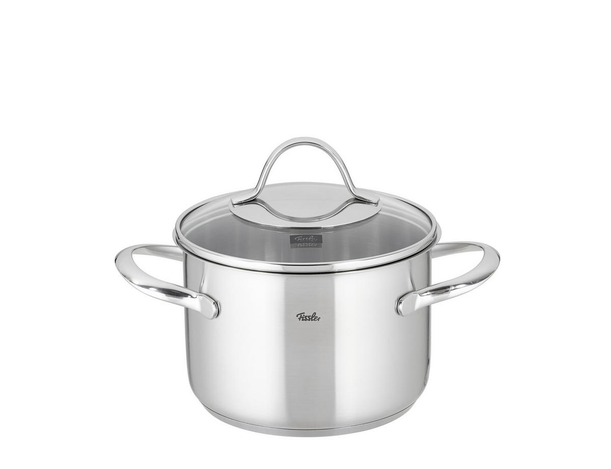 KOCHTOPFSET Paris 5-teilig  - Klar/Silberfarben, Basics, Glas/Metall - Fissler