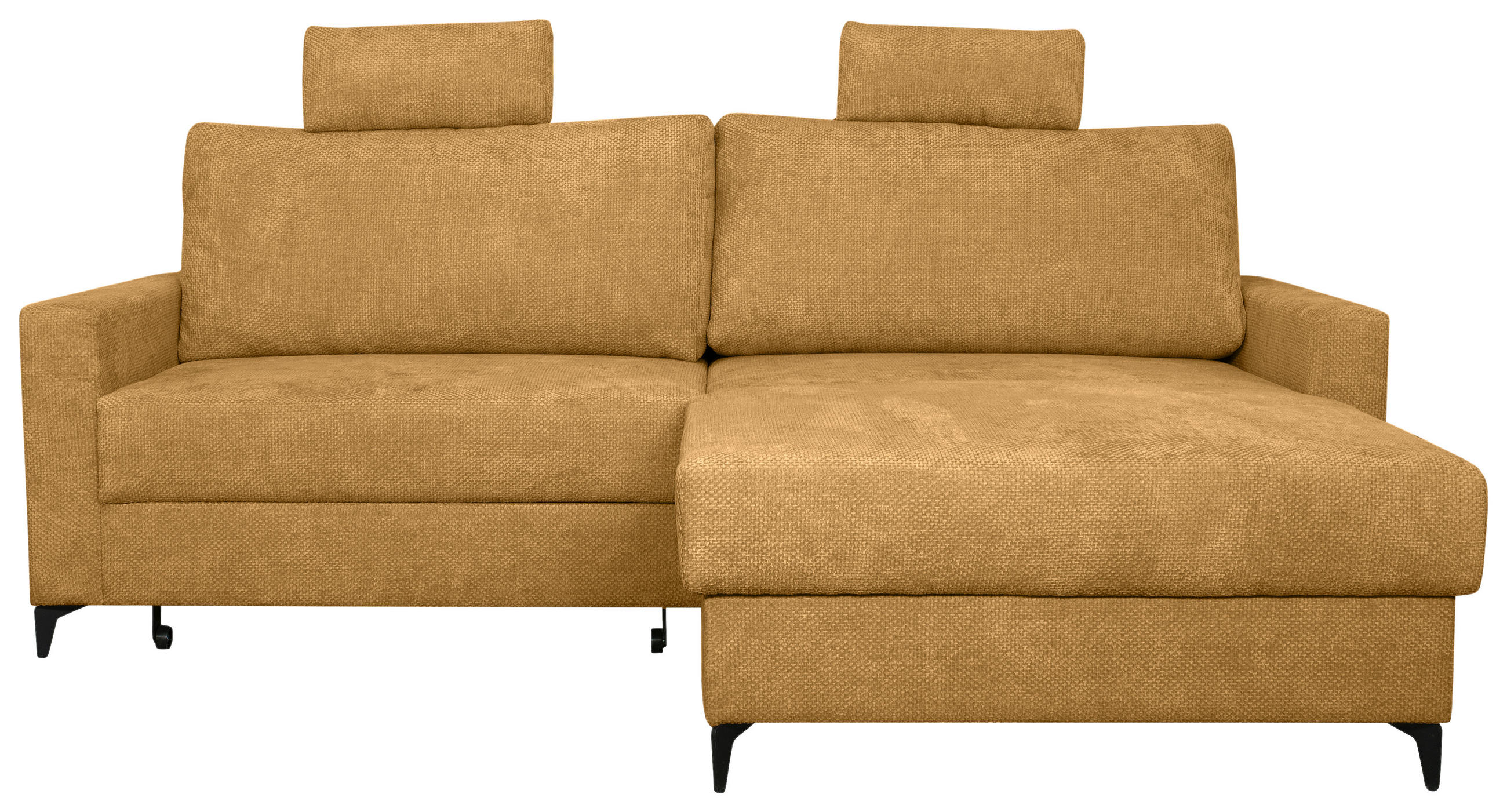ECKSOFA Orange Struktur  - Schwarz/Orange, KONVENTIONELL, Textil/Metall (230/164cm) - Carryhome