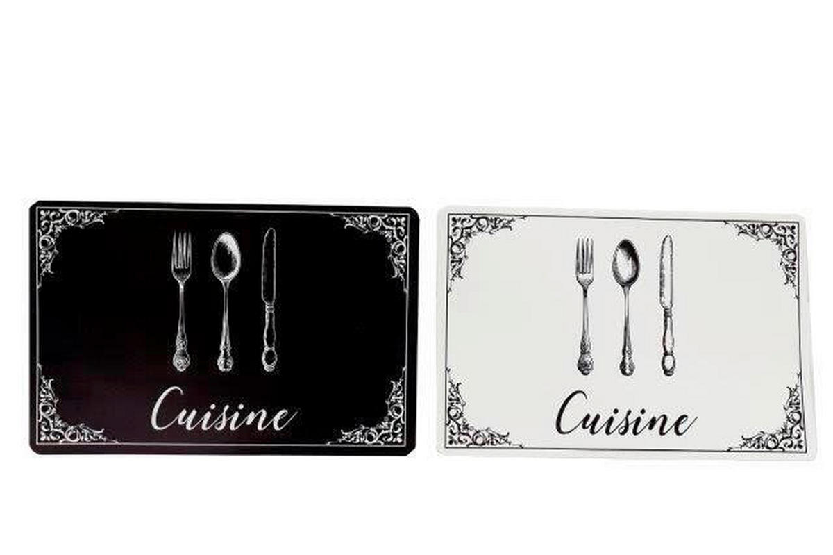 ÉTKEZŐALÁTÉT textil  - fekete/fehér, Basics, textil (43.5/28.5/0.3cm)