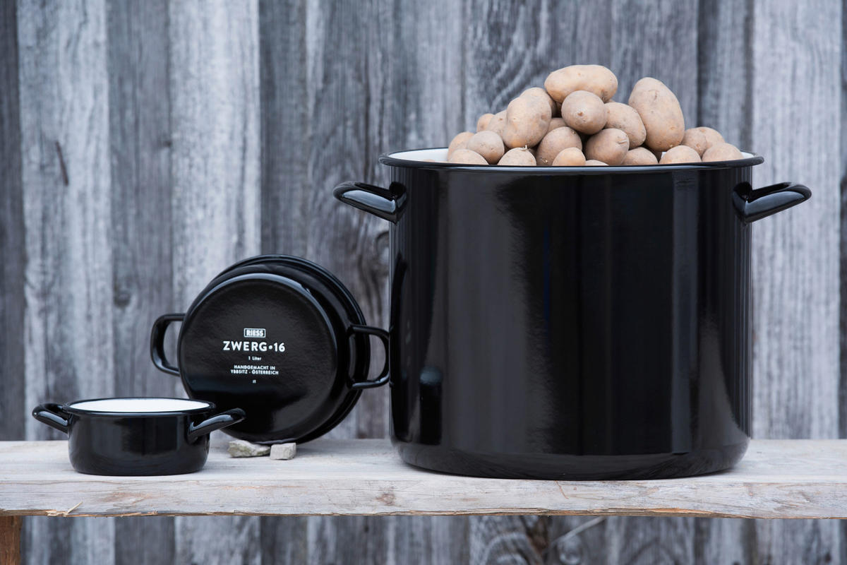KOCHTOPF Riesen Zwerge 12 l  - Schwarz, Basics, Metall (28/23,5cm) - Riess