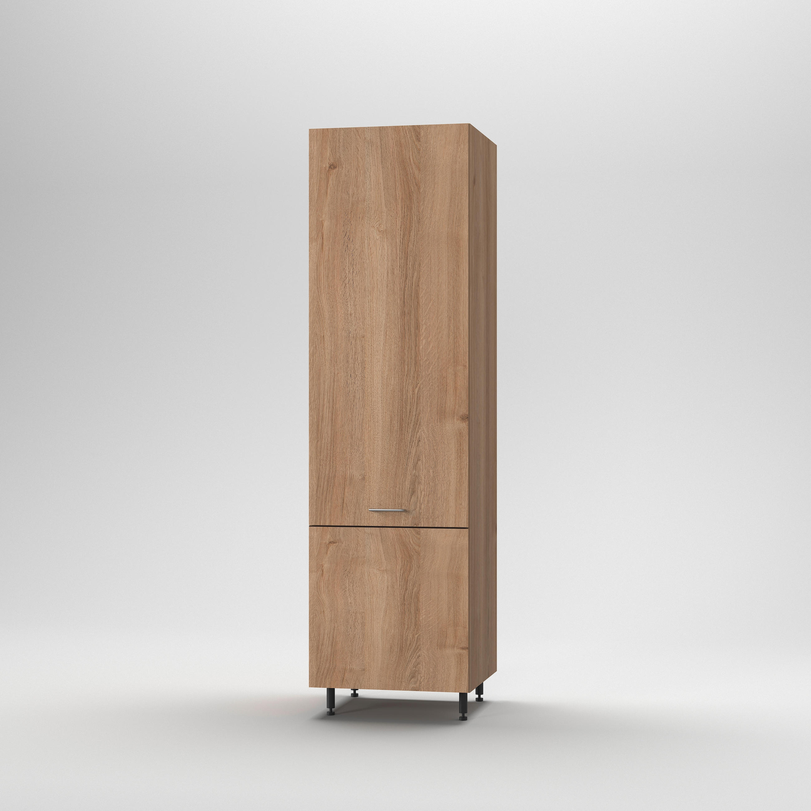 Szekrény beépíthető hűtőhöz - tölgyfa, Basics, fa (60/215/56cm) - Carryhome