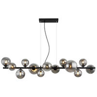 LED-HÄNGELEUCHTE 120/34,5/120 cm  - Transparent/Schwarz, Design, Glas/Kunststoff (120/34,5/120cm) - Globo