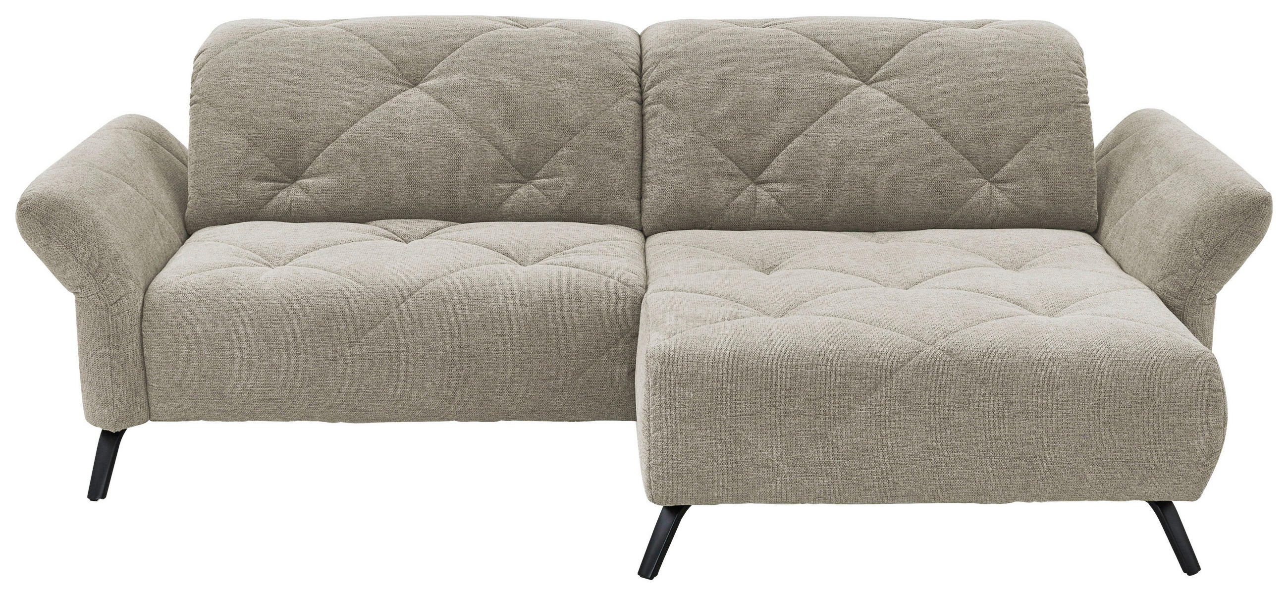 ECKSOFA in Webstoff Hellgrau  244/173 cm  - Hellgrau/Schwarz, Design, Textil/Metall (244/173cm) - Moderano
