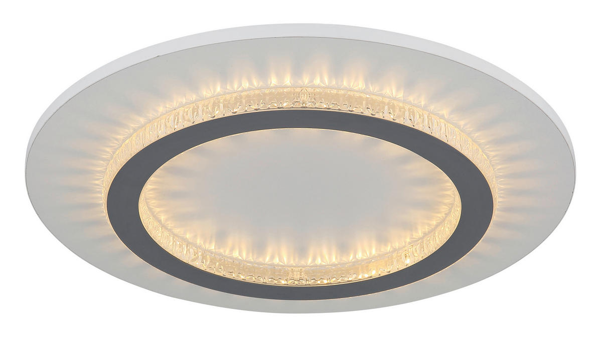 LED-DECKENLEUCHTE 35/5,5 cm   - Klar/Hellgrau, Design, Kunststoff/Metall (35/5,5cm) - Globo