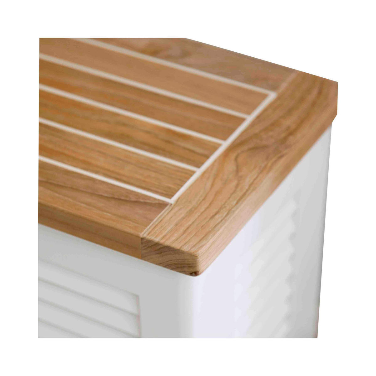 TRUHE in Holz 45/48/31 cm  - Weiß/Teakfarben, ROMANTIK / LANDHAUS, Holz (45/48/31cm) - MID.YOU