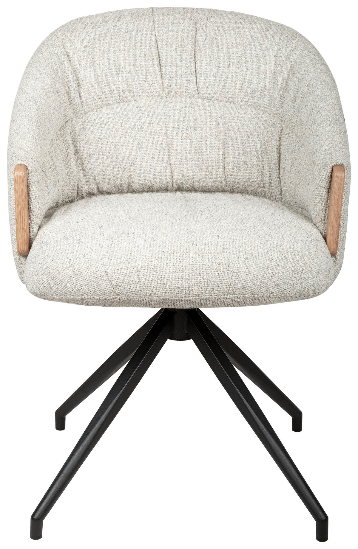 ARMLEHNSTUHL  Sitzfläche 360° drehbar, automatische Rückholfunktion Leinenoptik  - Beige/Schwarz, Design, Holz/Textil (61/84/62cm) - Valnatura